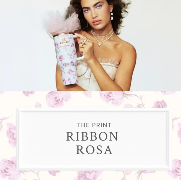 The Stanley x LoveShackFancy Ribbon Rosa 40 oz. Quencher - NEW in Sealed Package - Picture 6 of 6